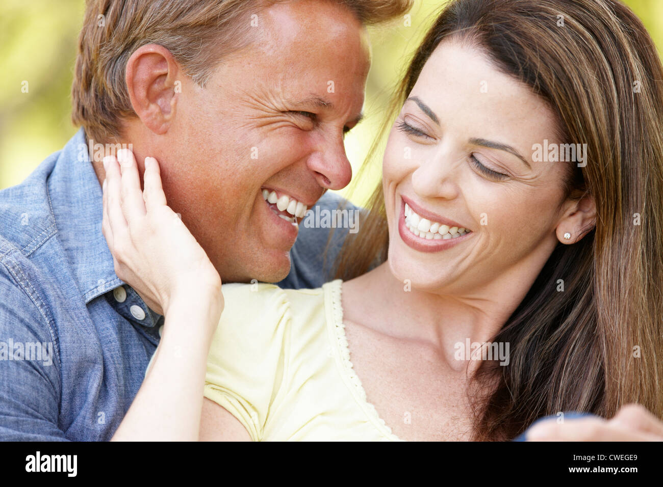 Romantic couple outdoors Stock Photo