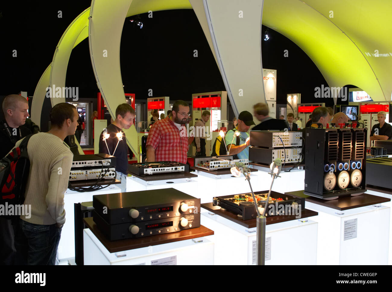 Berlin - Hifi devices of the upper class in a booth at IFA Stock Photo