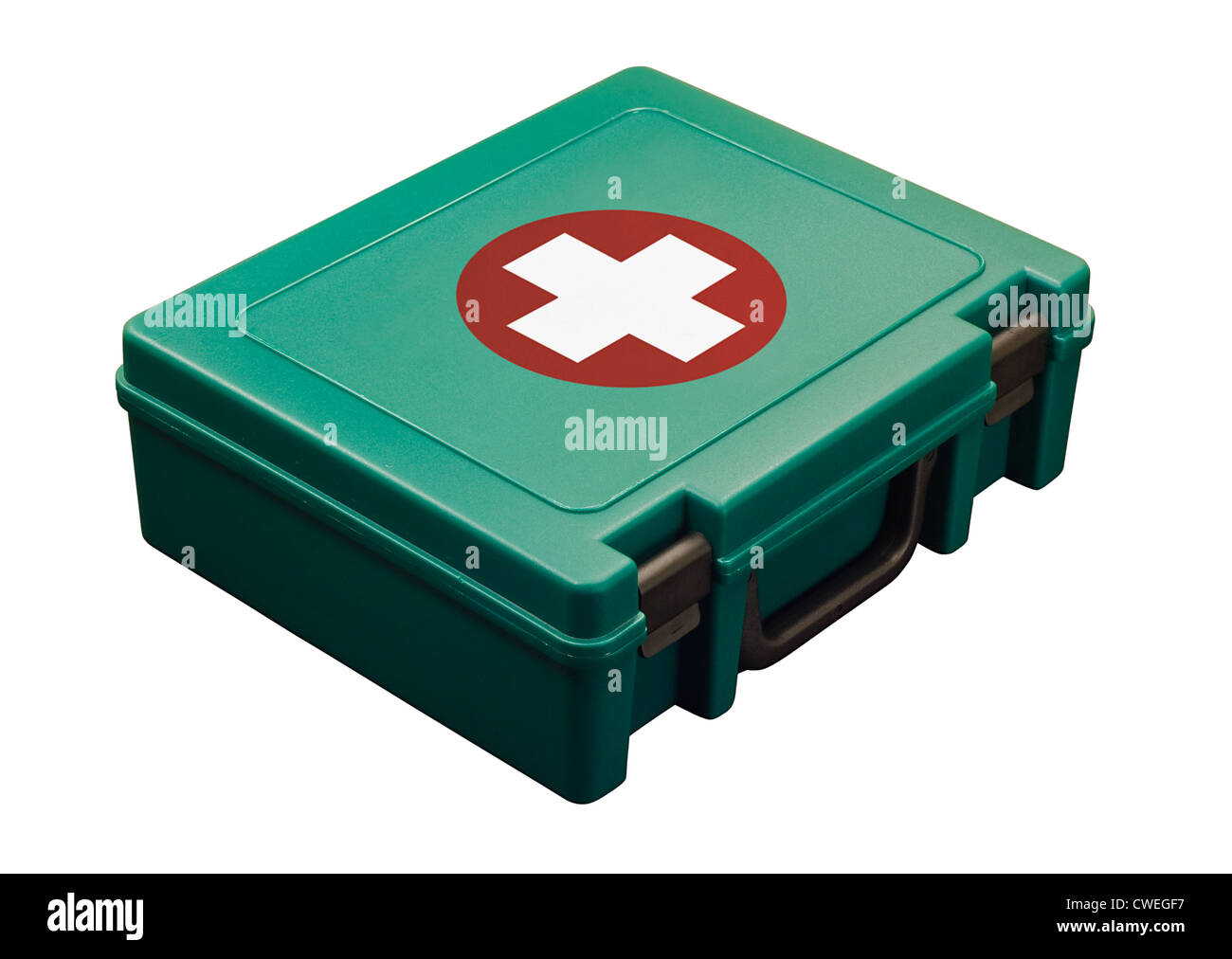 standard first aid kit isolated on white Stock Photo - Alamy
