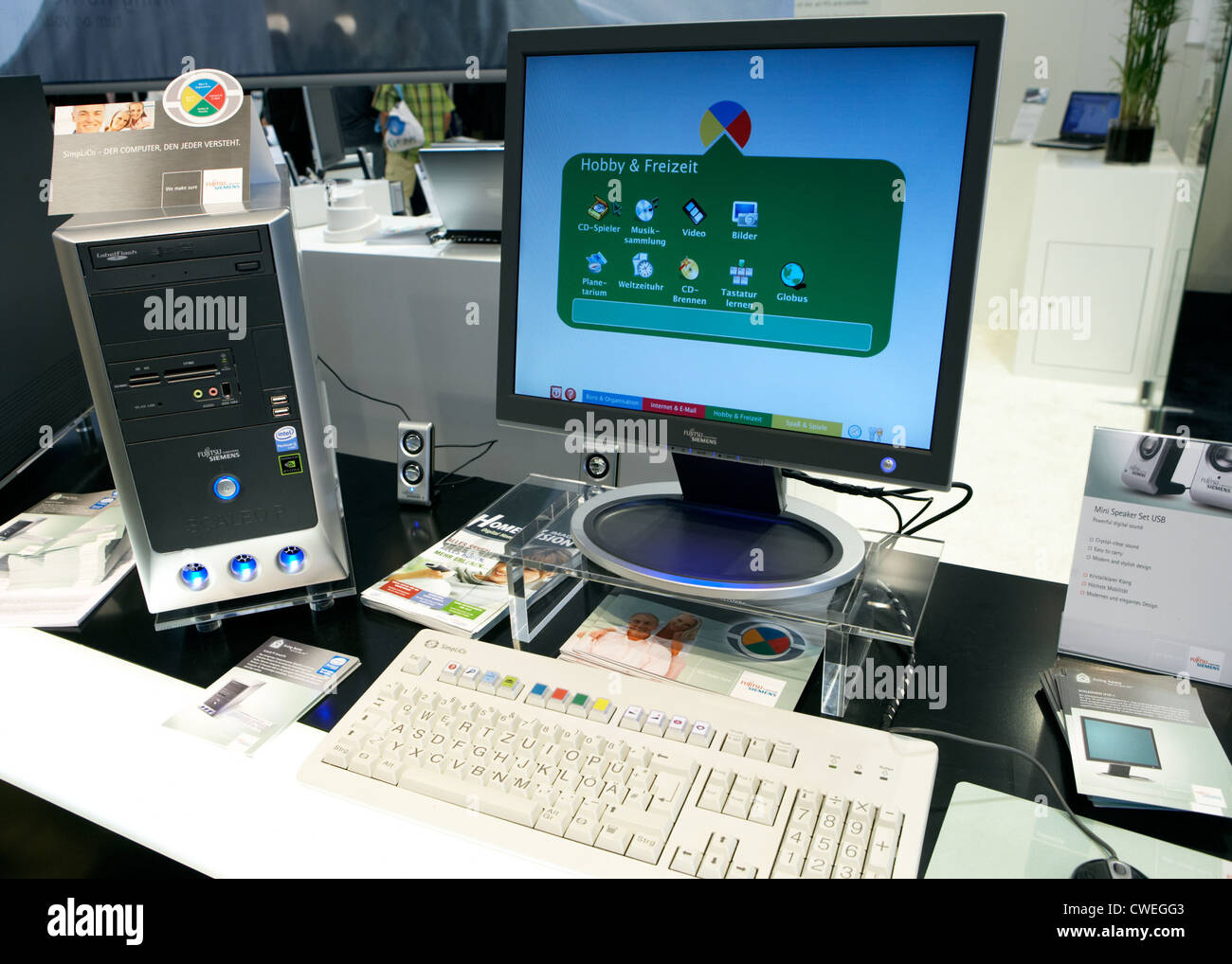 Berlin - The SimPliCo computer from Fujitsu Siemens Stock Photo