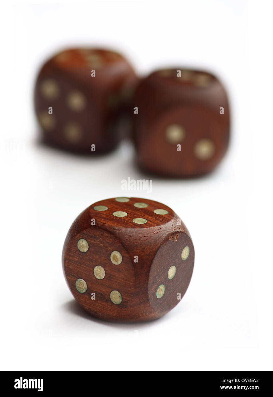 wooden dice on white background Stock Photo - Alamy