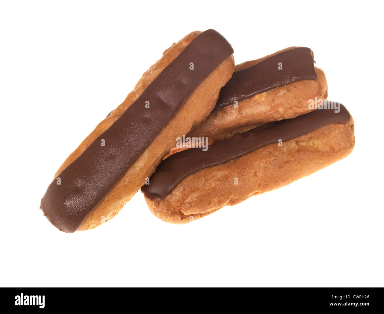 Frozen Chocolate Eclairs Stock Photo