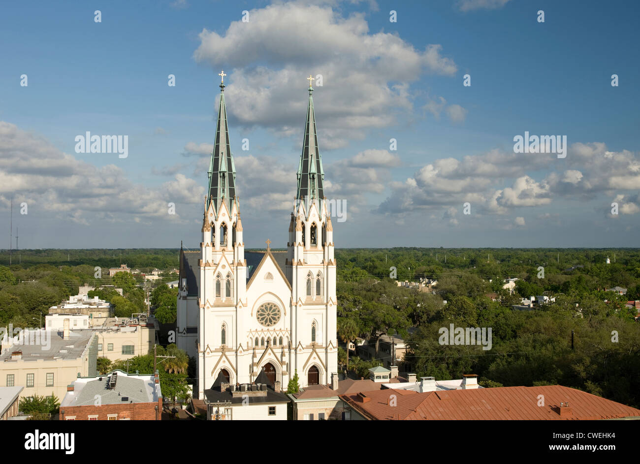 CATHEDRAL OF SAINT JOHN THE BAPTIST DOWNTOWN SAVANNAH GEORGIA USA Stock ...