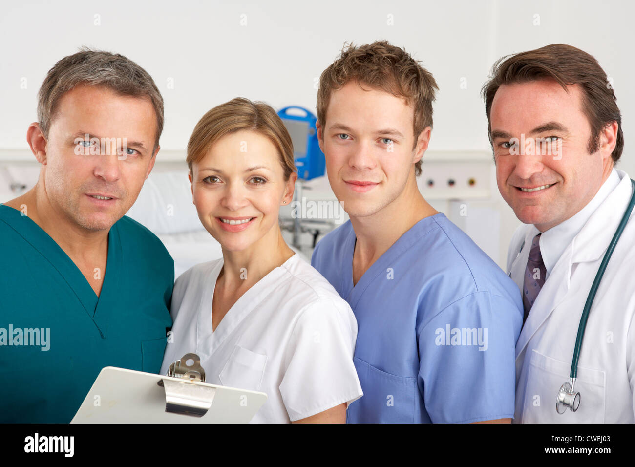 Portrait American medical team on hospital ward Stock Photo