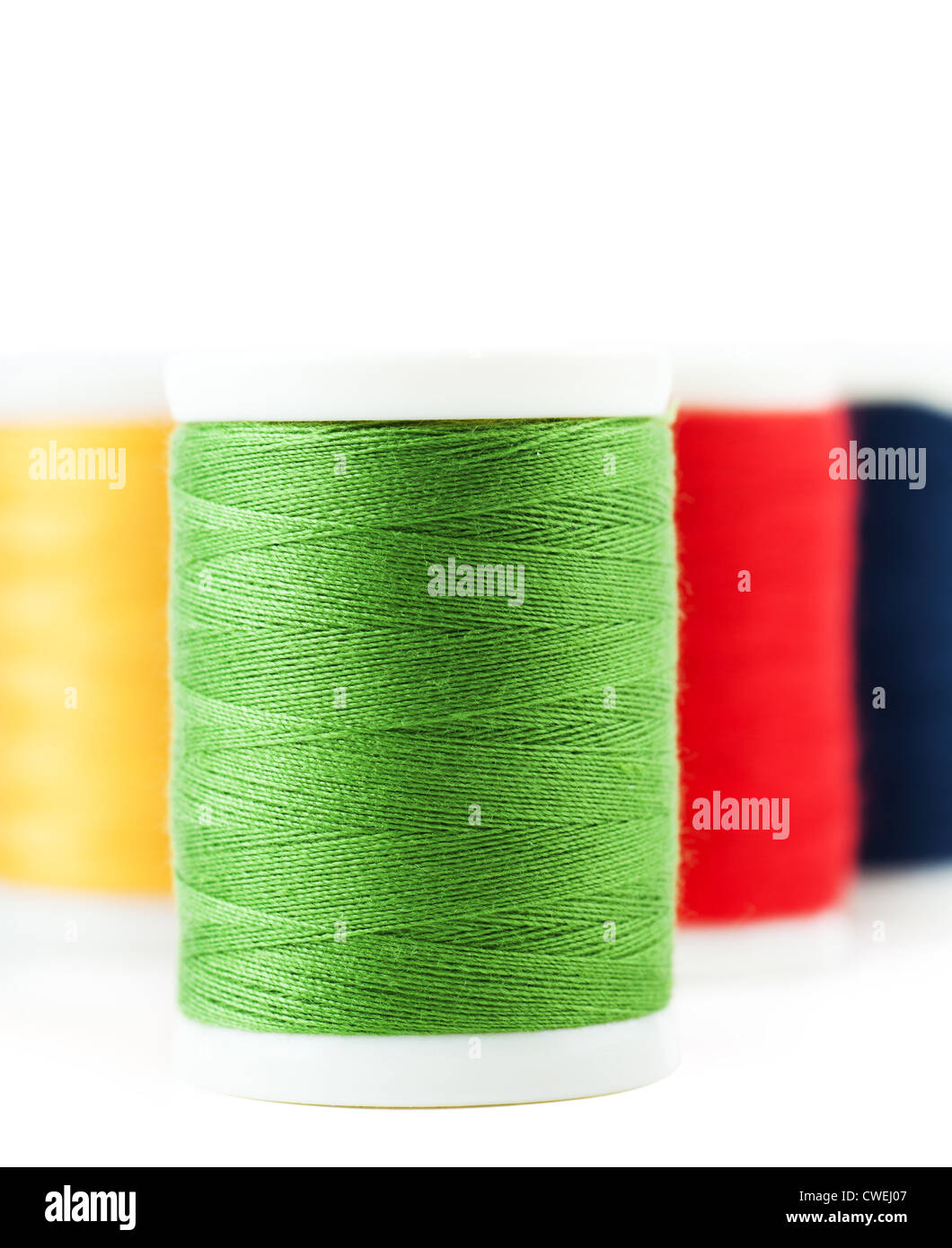 Spools of vintage thread: greens, At Goodwill today, I foun…