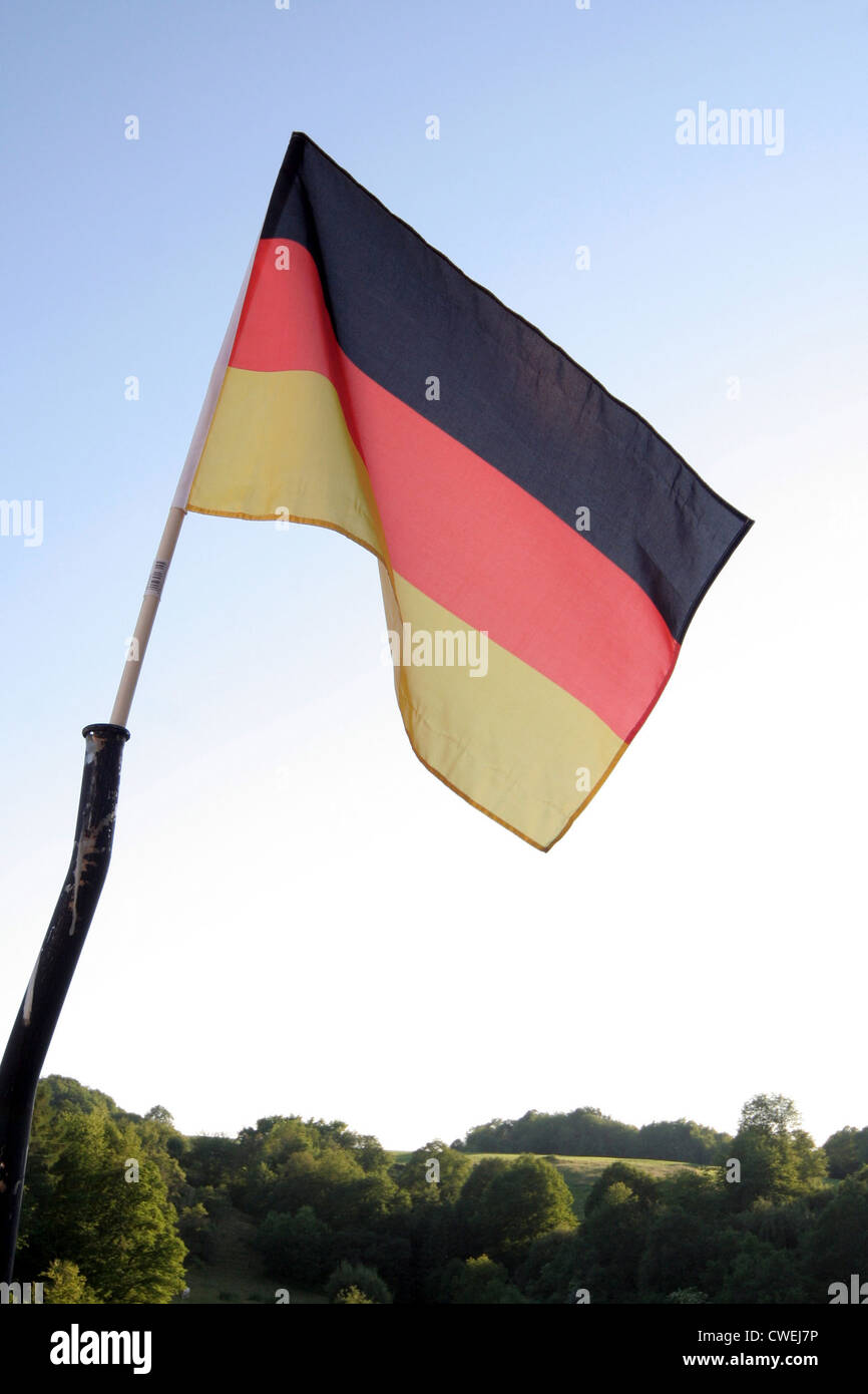 Germany flag in front of landscape Stock Photo