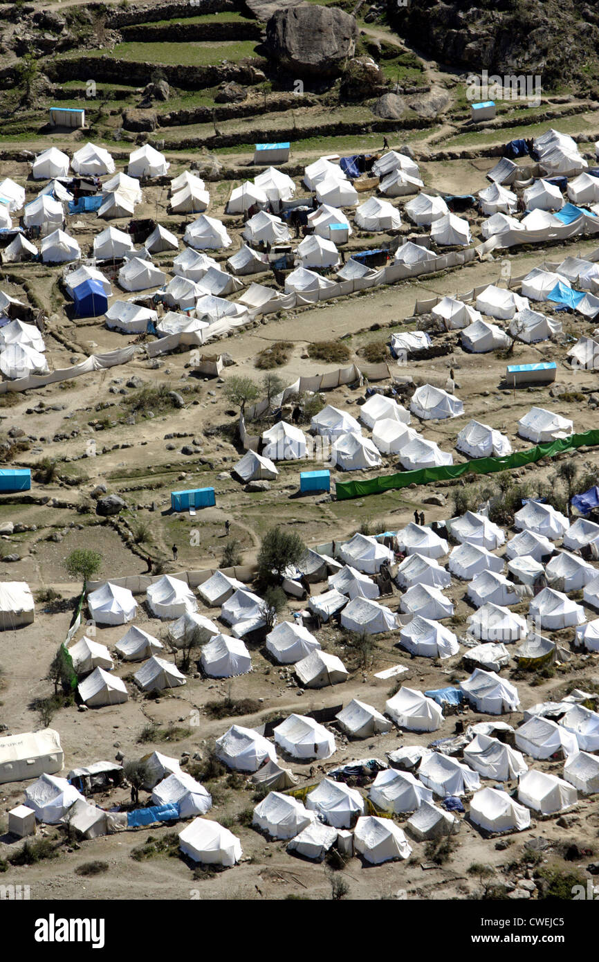 Tent City in the earthquake of Pakistan Stock Photo