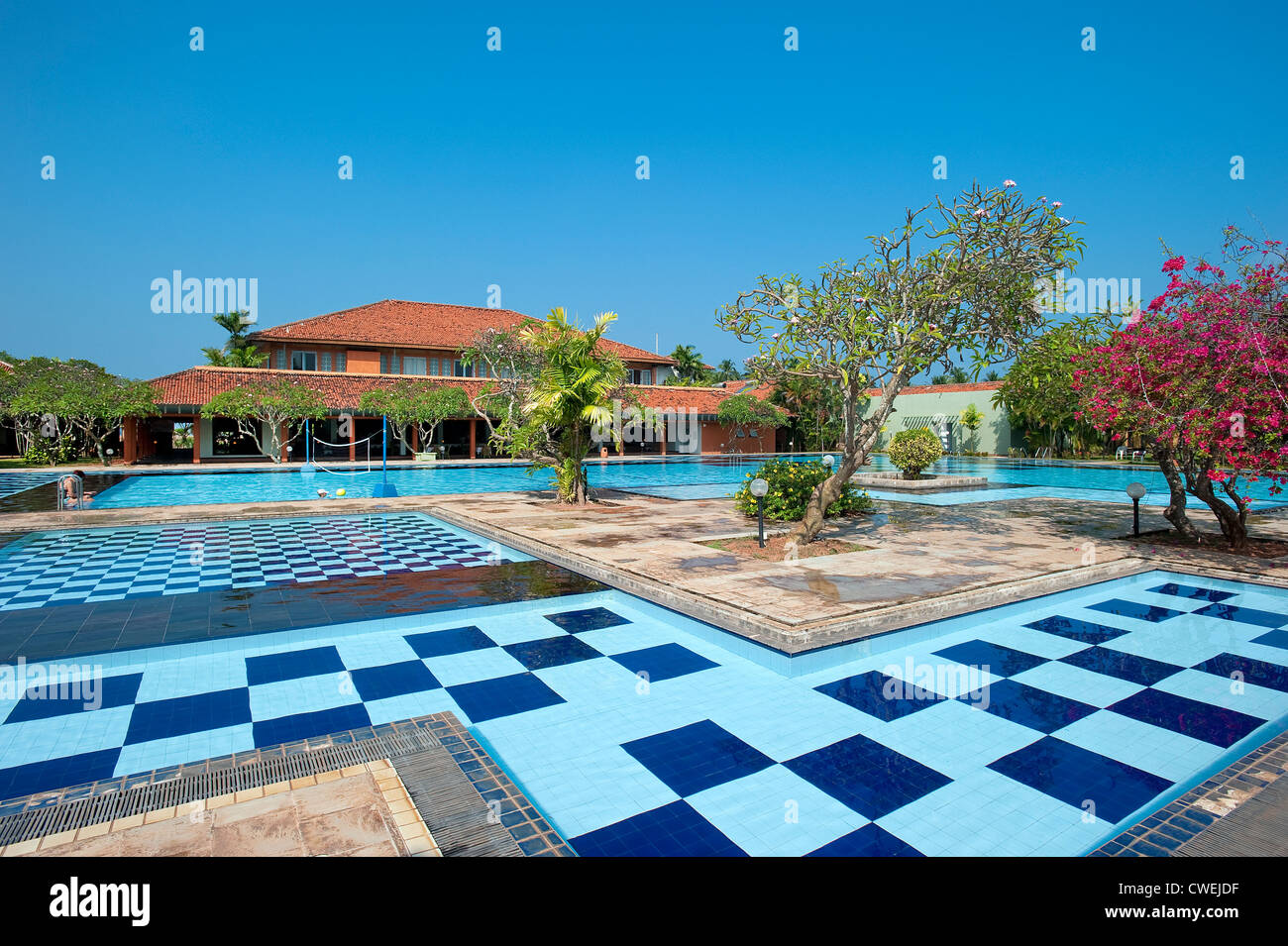 Swimming Pool & Main Building at Club Palm Bay Hotel, Marawila, Sri