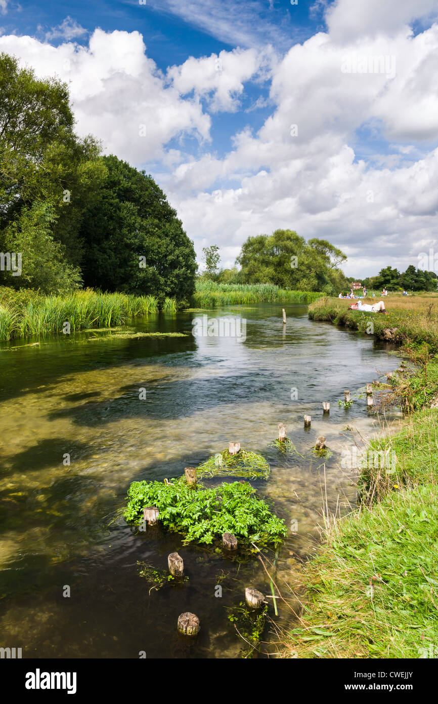 The River Test at Stockbridge, Hampshire - England Stock Photo