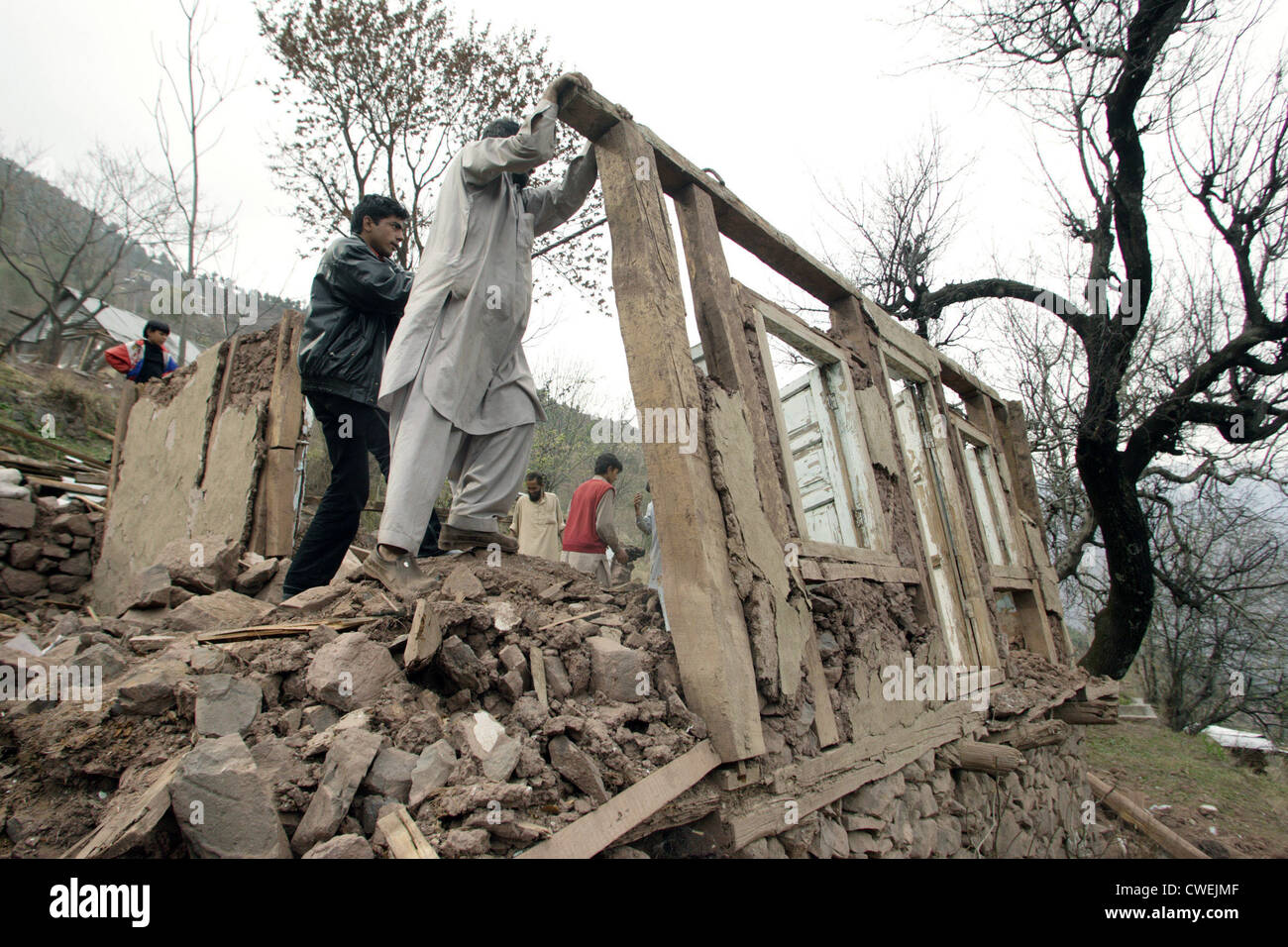 Earthquake in Pakistan Stock Photo