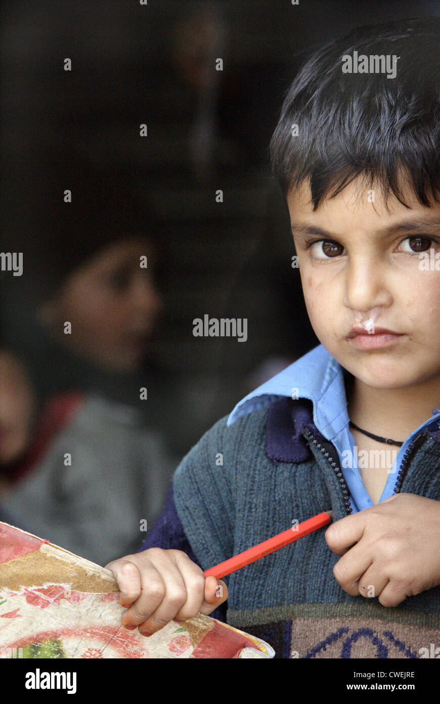School in the earthquake region of Pakistan Stock Photo