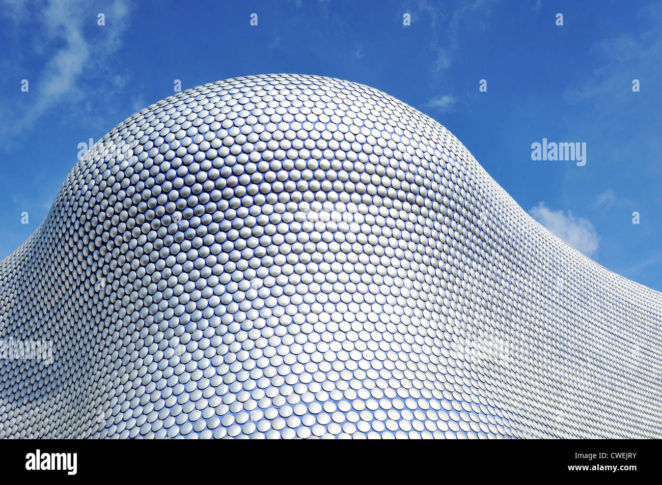 UK - 20 Sept, 2011: Architectural detail of the Selfridges department store building in Birmingham against blue sky Stock Photo