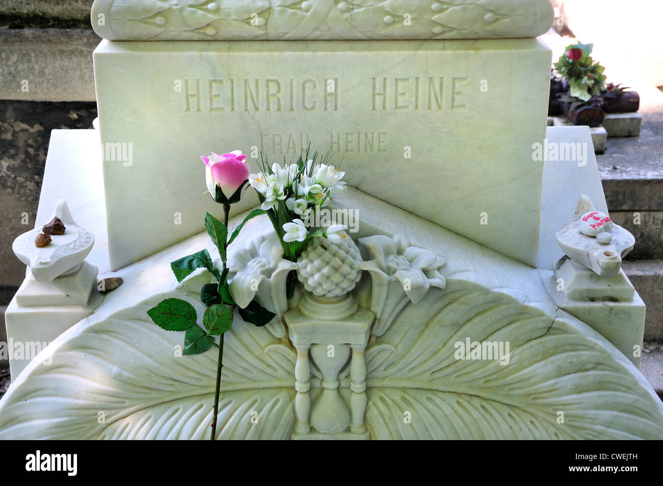 Paris, France. Cimetiere de Montmartre. Tomb of Heinrich Heine (German writer) Stock Photo