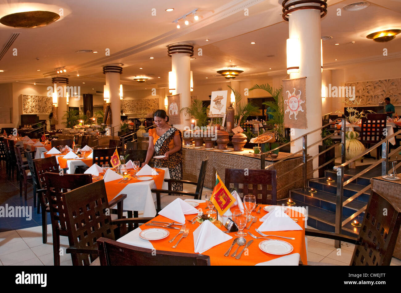 Eden Resort Hotel Buffet Restaurant, Beruwela, Sri Lanka Stock Photo