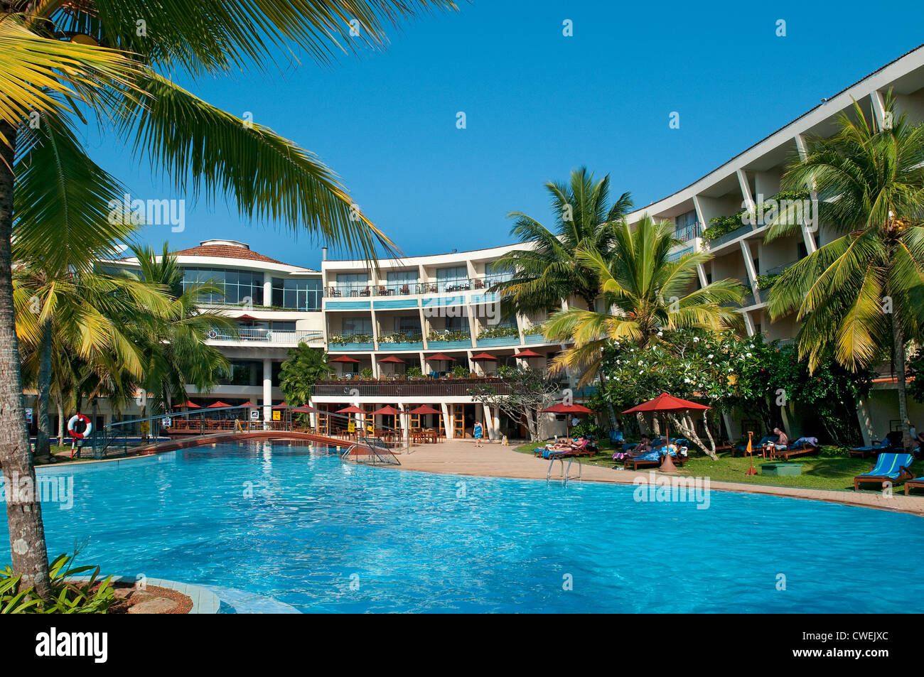 Eden Resort Hotel Pool Exterior, Beruwela, Sri Lanka Stock Photo