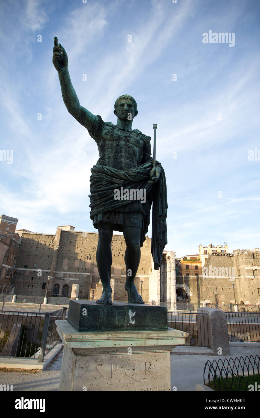 Statue of Julius Caesar opposite the Colosseum in Rome, Italy Stock