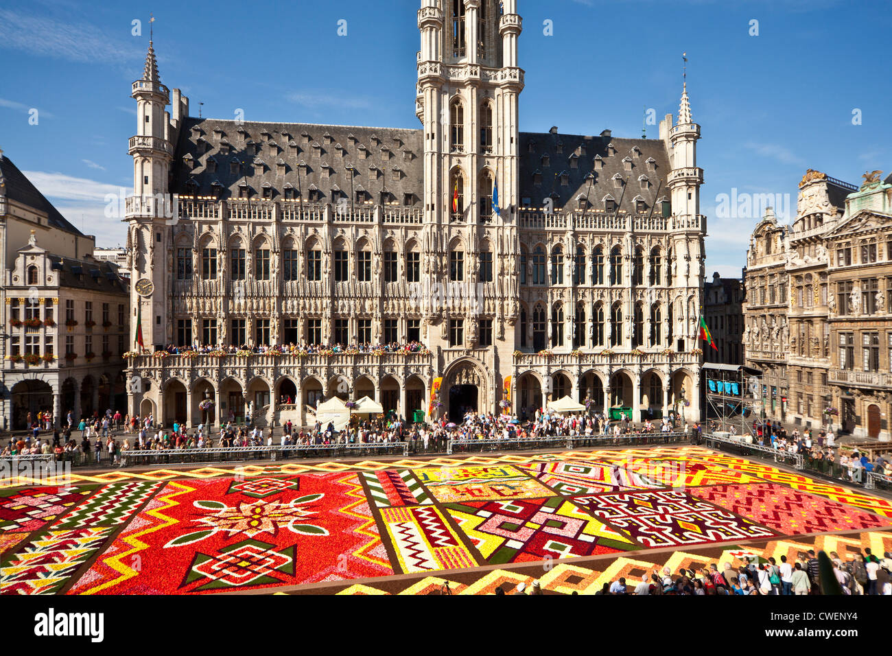 2012 Flower Carpet, Tapis de Fleurs, in front of the City Hall in the Grand-Place, Brussels Stock Photo