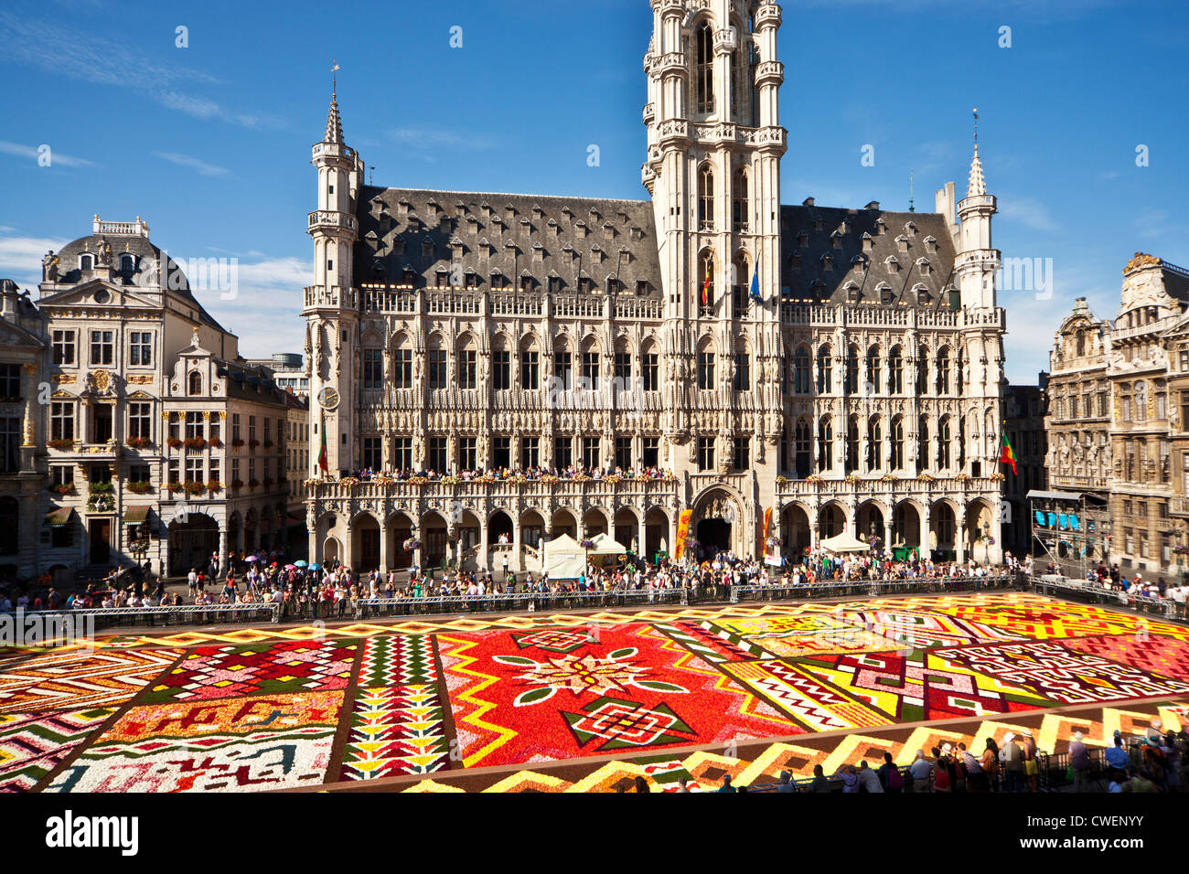 2012 Flower Carpet, Tapis de Fleurs, in front of the City Hall in the Grand-Place, Brussels Stock Photo