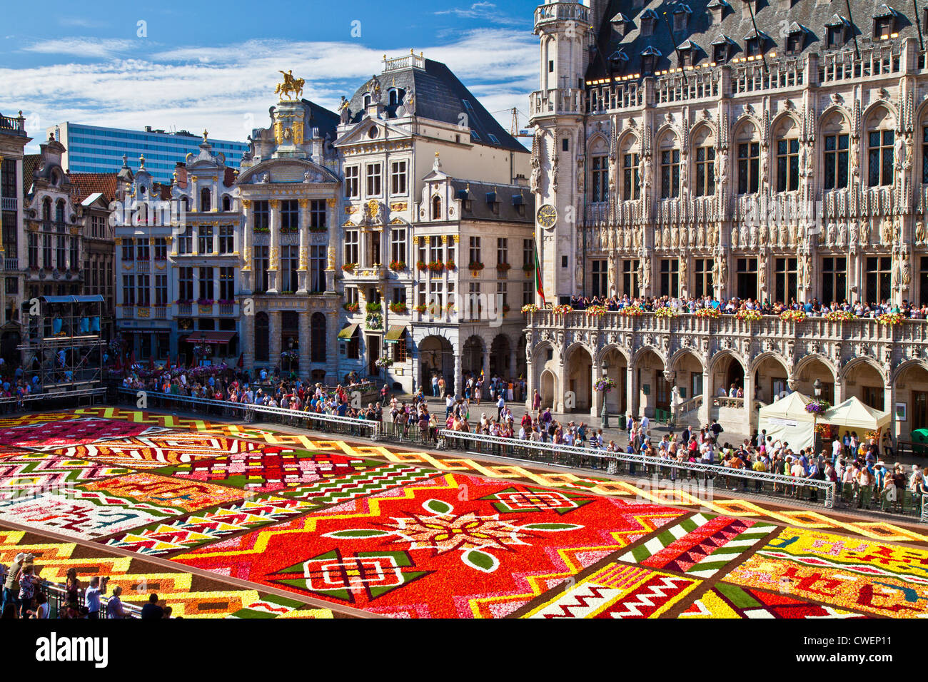 2012 Flower Carpet, Tapis de Fleurs, in front of the City Hall in the Grand-Place, Brussels Stock Photo