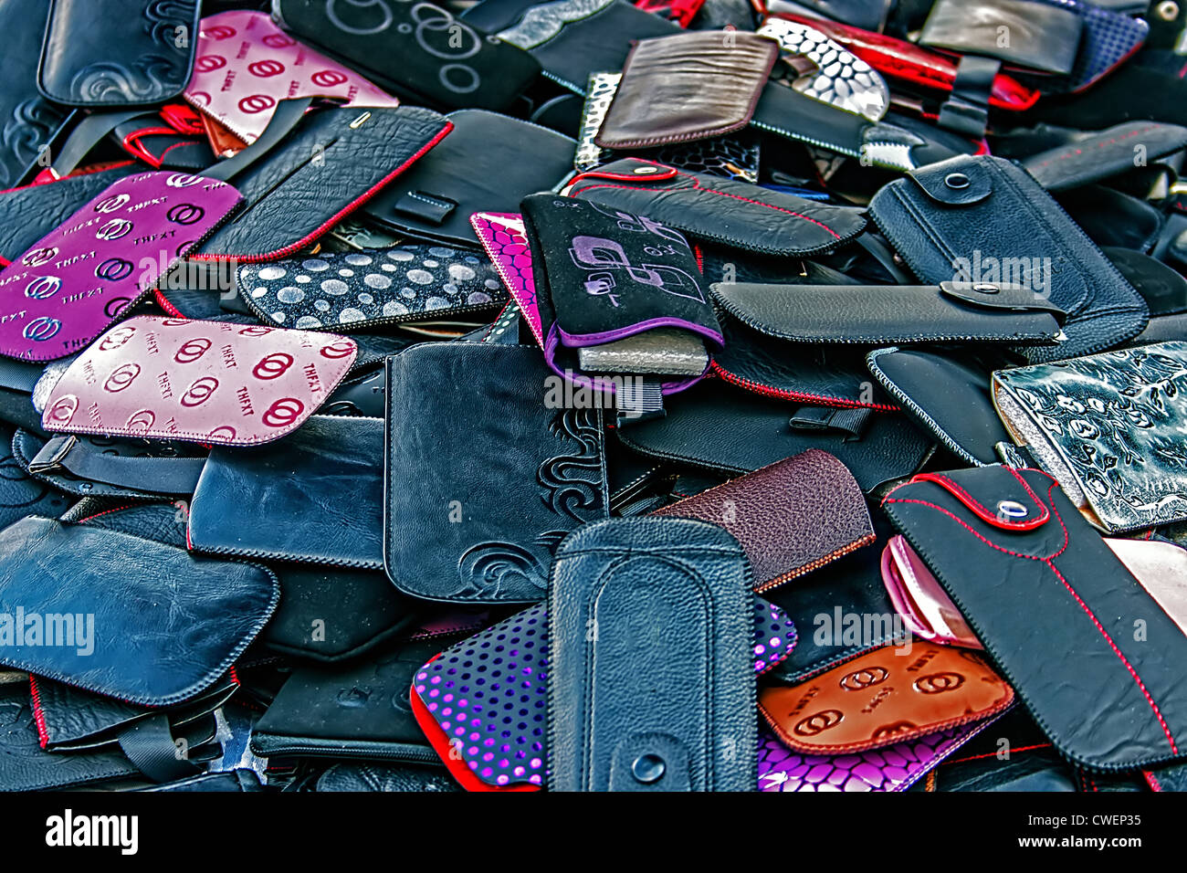 Cases for mobile phones on display for sale Stock Photo Alamy