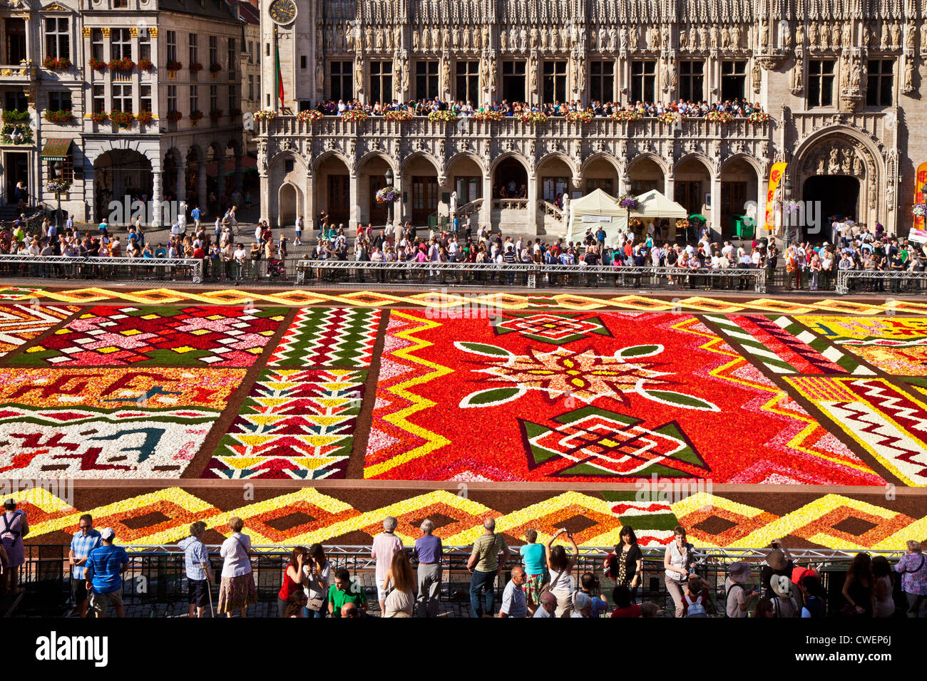 2012 Flower Carpet, Tapis de Fleurs, in front of the City Hall in the Grand-Place, Brussels Stock Photo