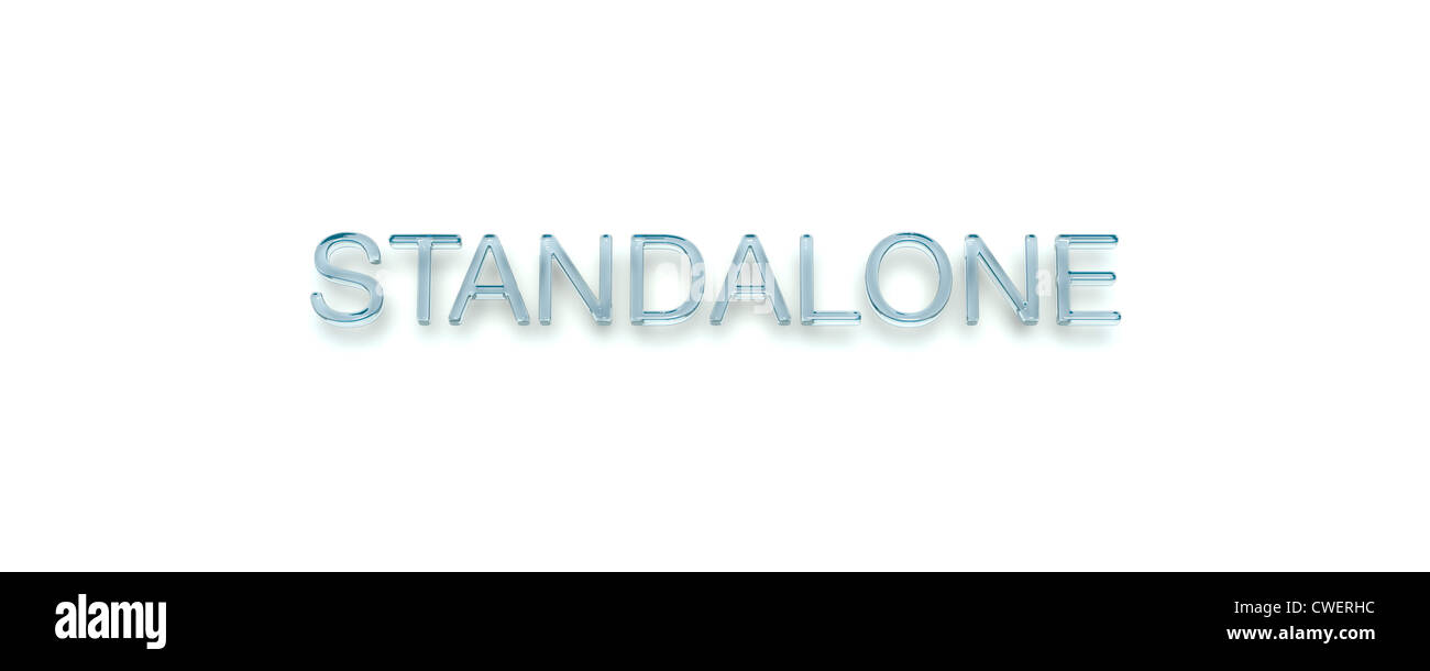 3D Key Word 'STANDALONE' Glass Style Stock Photo