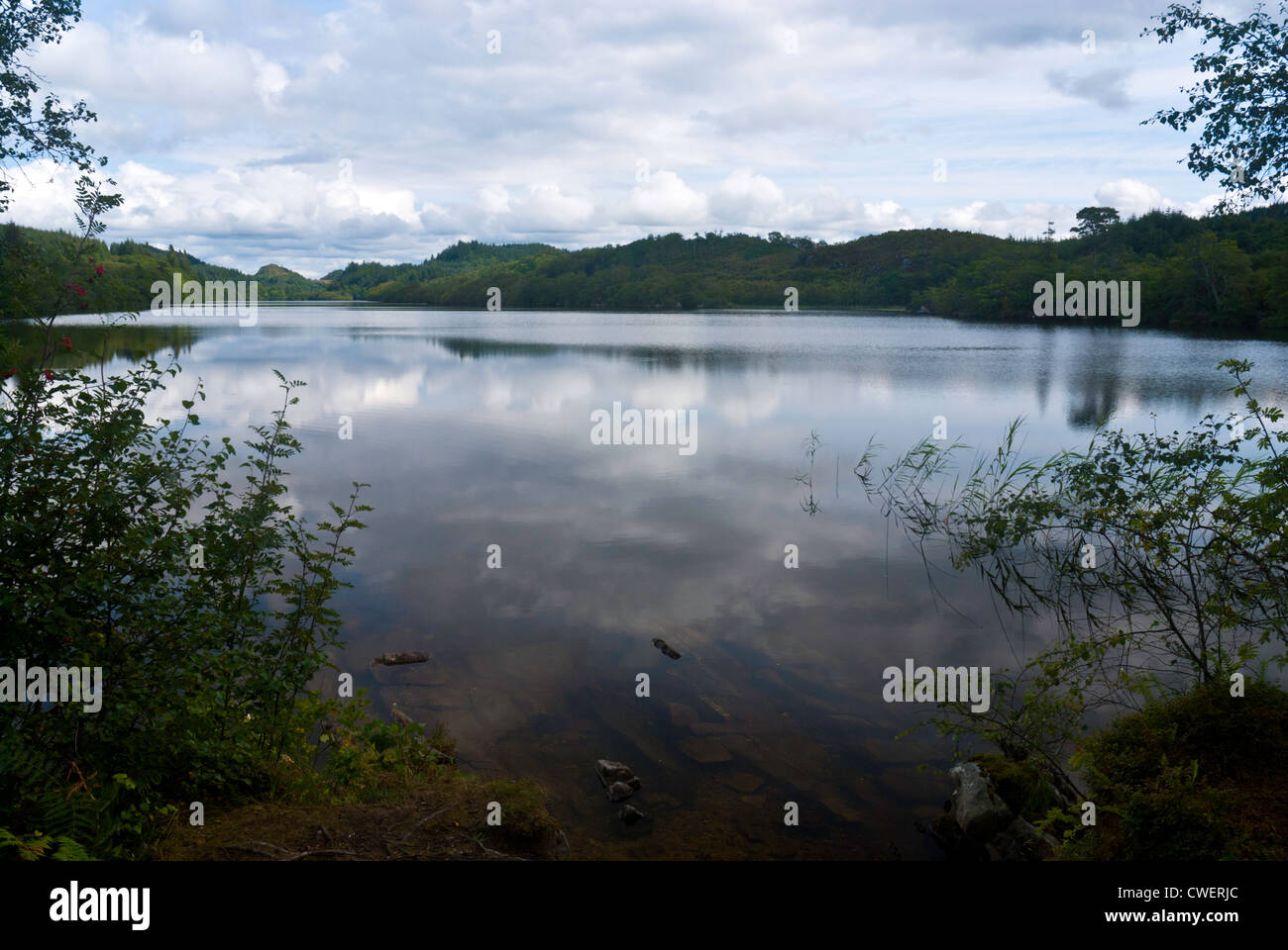 A view across Loch Coille-Bharr, Knapdale, Argyll and Bute, Scotland Stock Photo