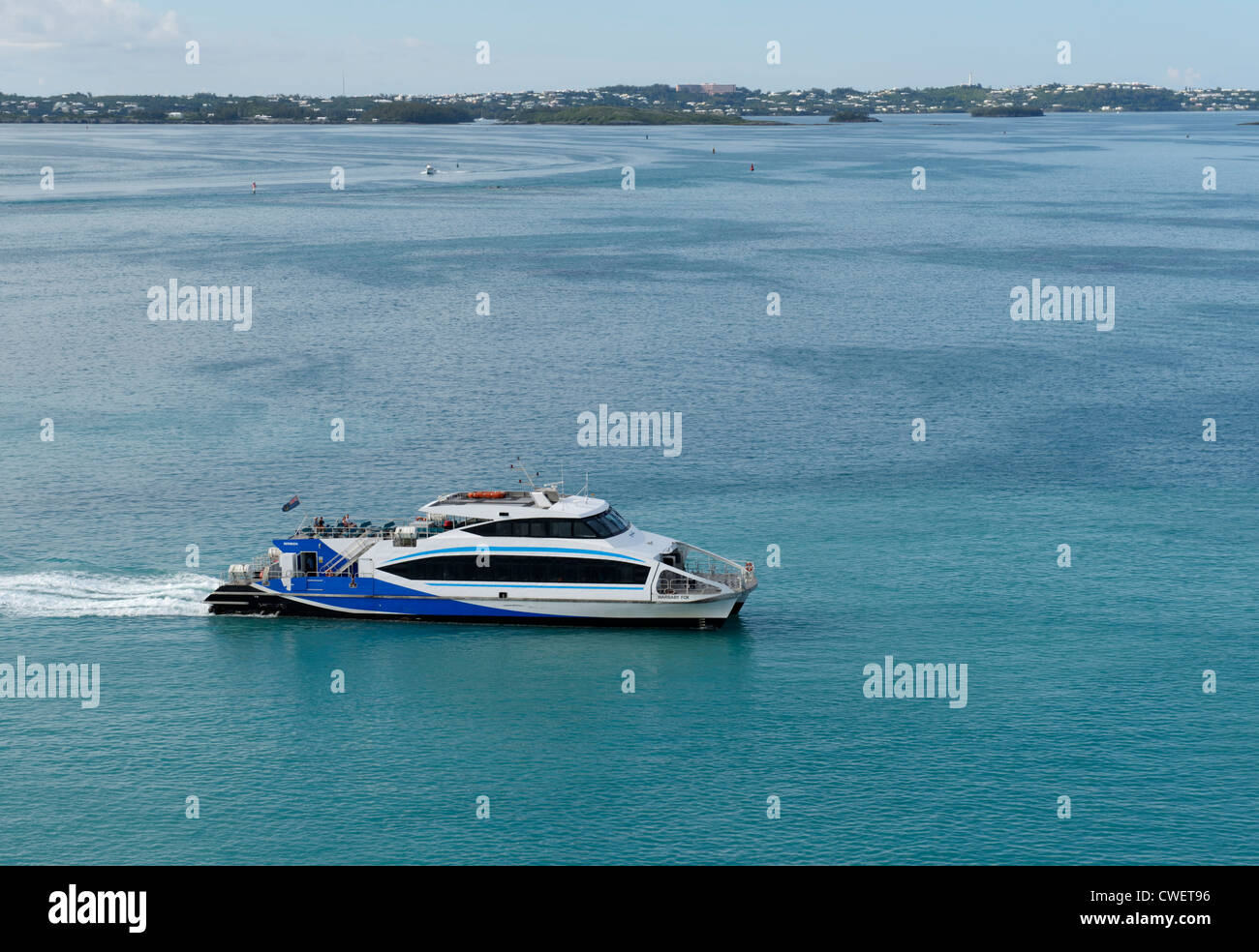 Passenger ferry from Hamilton to the Royal Navy Dockyard Stock Photo