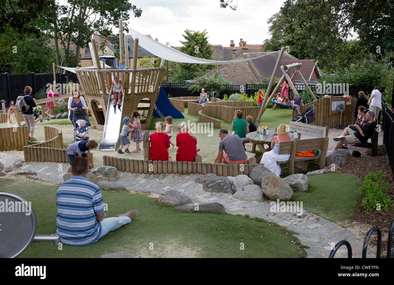 Whitstable Castle Gardens Whitstable Kent England UK Childrens Play Park Stock Photo