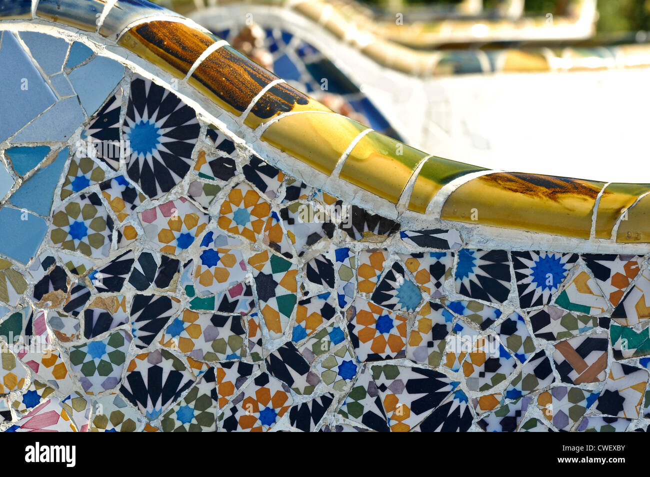 BARCELONA - July 24: Park Guell, a municipal garden designed by Antoni Gaudi. Built in 1900 - 1914. part of the UNESCO World Stock Photo