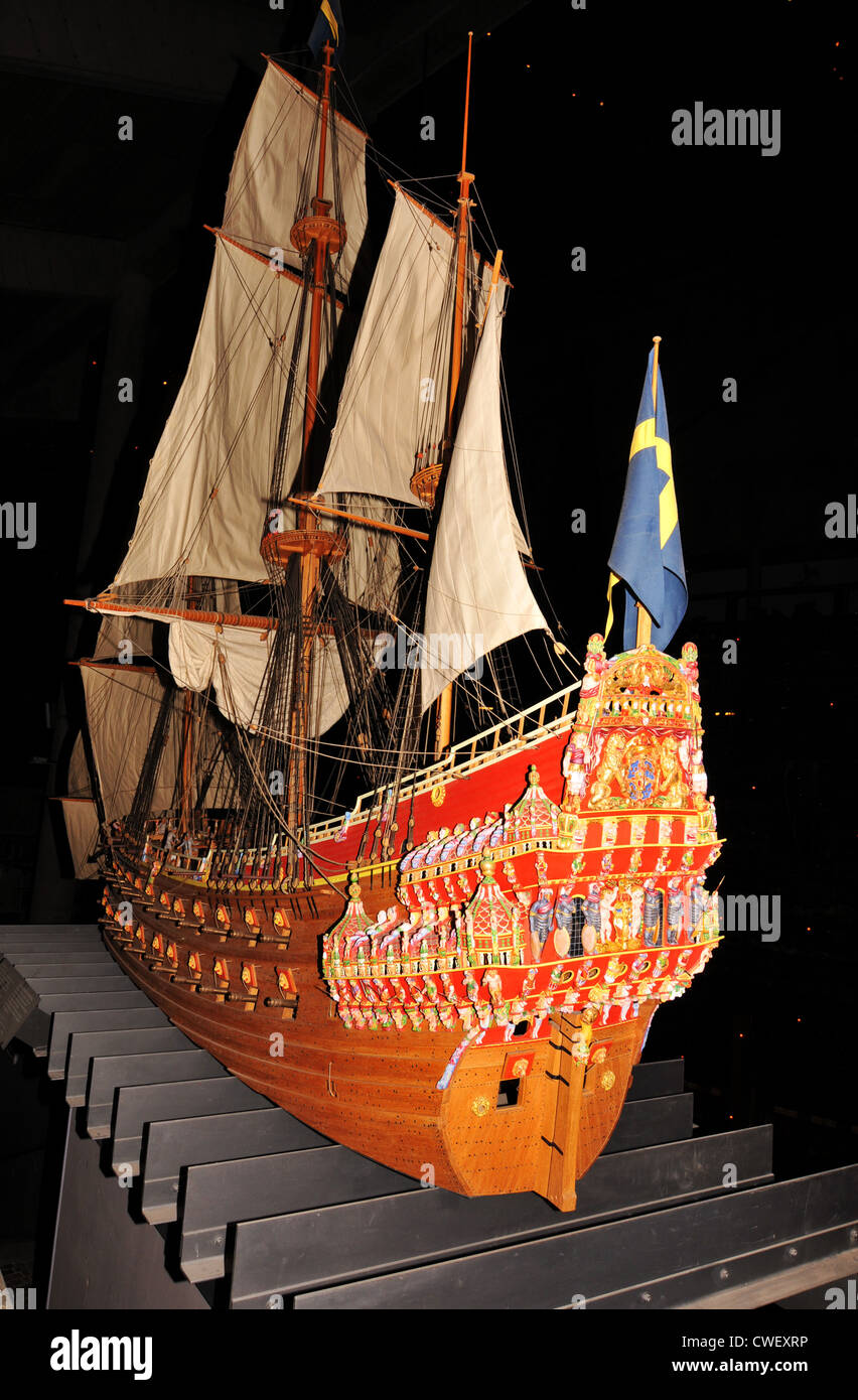 Stockholm, Sweden - 12 Dec, 2011: Tourists visiting Vasa Museum (Vasamuseet) a famous maritime museum Stock Photo