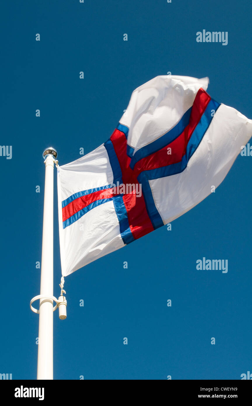 faroe islands isles flag flag Merkið Stock Photo