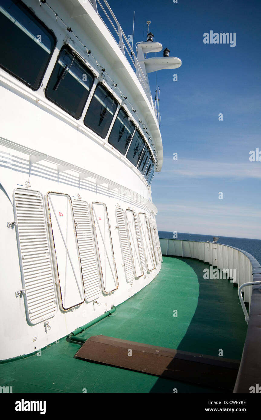 bridge of ship boat ships boats ferry ferries captain window windscreen wiper wipers Stock Photo