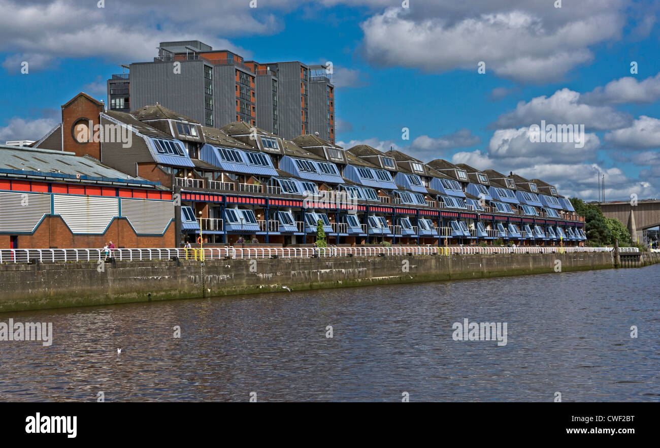 Lancefield Quay flats on the River Clyde in Glasgow Scotland Stock