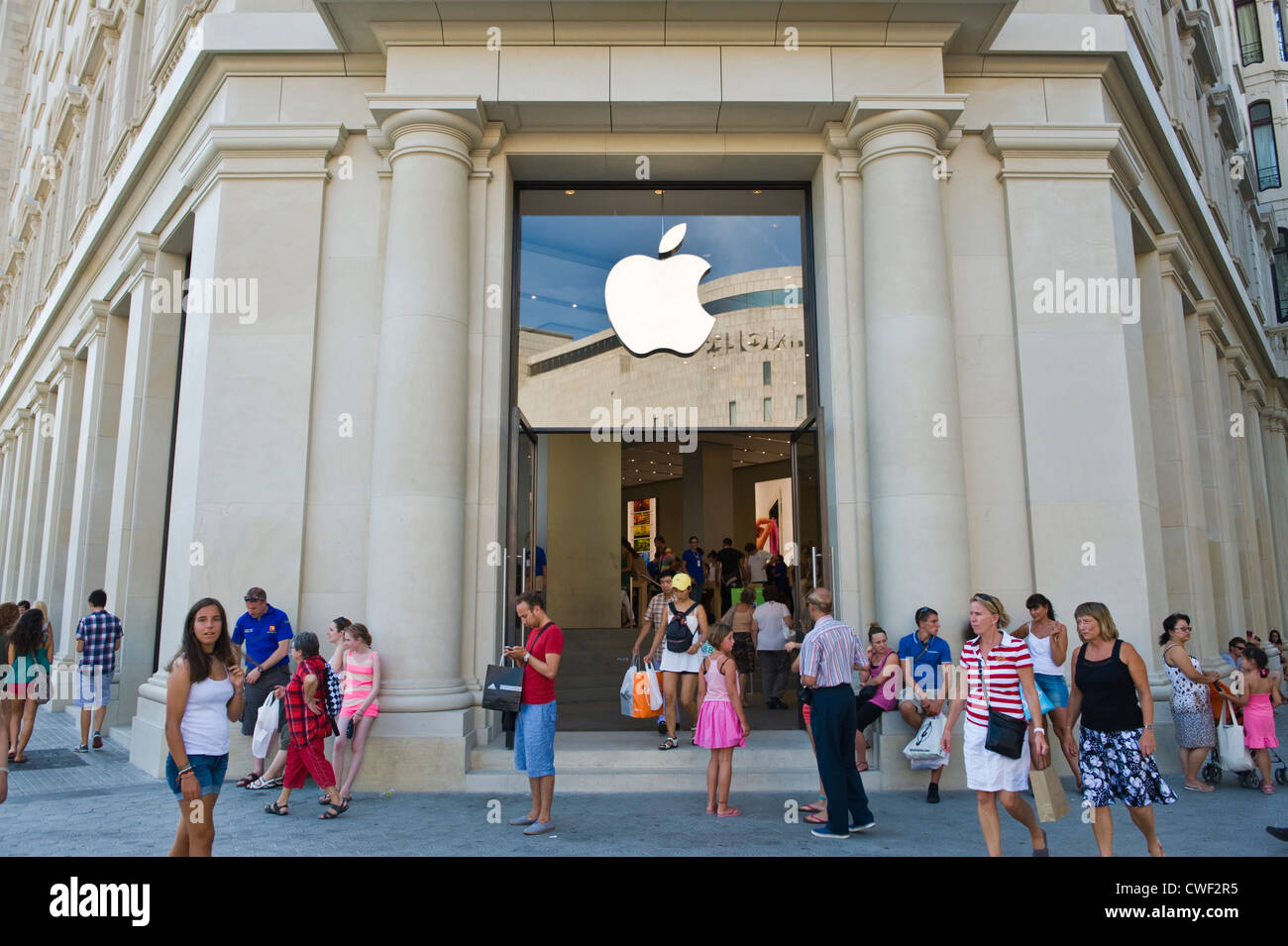Exterior of the Apple Store in Barcelona, Catalonia, Spain, ES Stock Photo