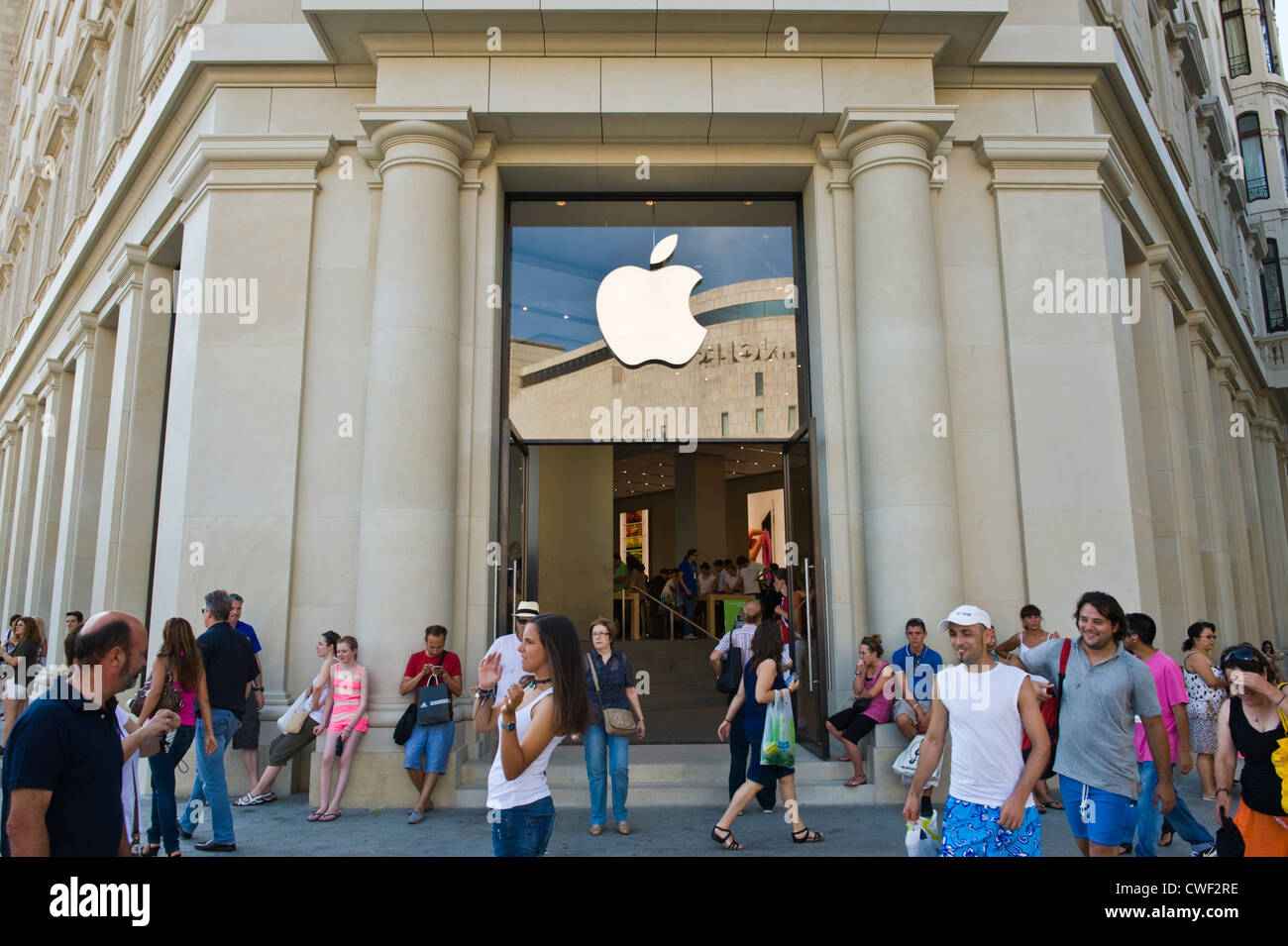 Exterior of the Apple Store in Barcelona, Catalonia, Spain, ES Stock Photo
