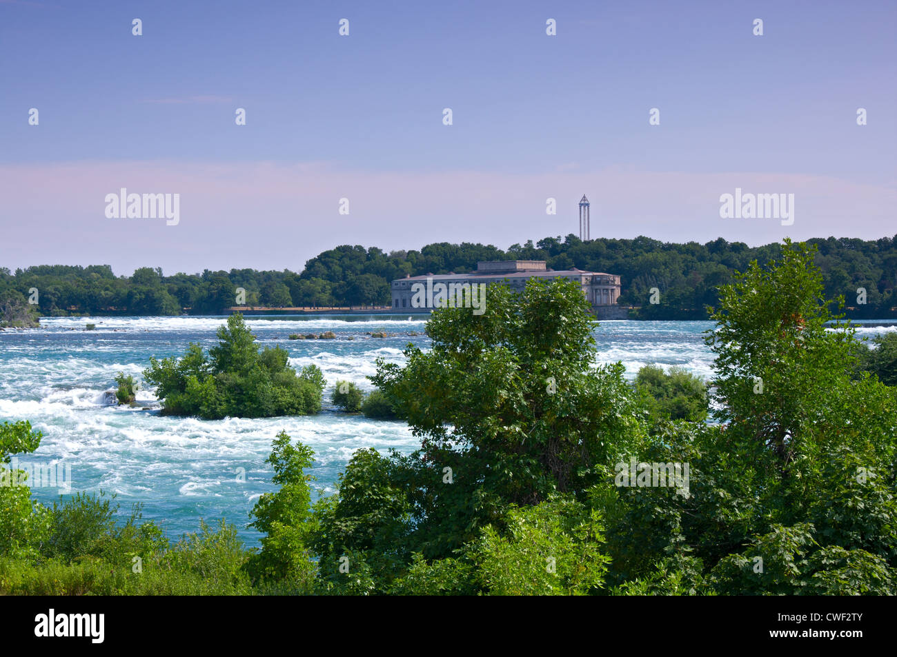 Toronto Power Generating Station along Niagara River at Niagara Falls Ontario Stock Photo