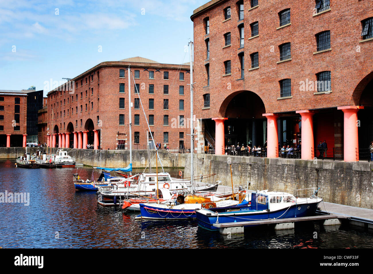 A view of the renovated Albert Dock tourist complex in Liverpool,Merseyside, England. Stock Photo