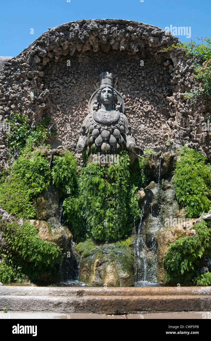 Fountain of Diana of Ephesus at the gardens of the Villa d'Este, Tivoli, near Rome, Italy, Europe Stock Photo
