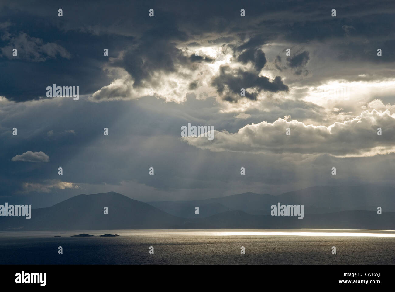 Sea View with Dramatic Clouds Stock Photo