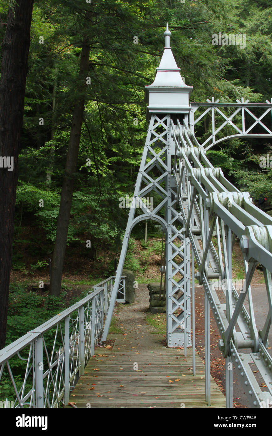 Old metal bridge. Mill Creek Park, Youngstown, Ohio, USA. Circa 1895