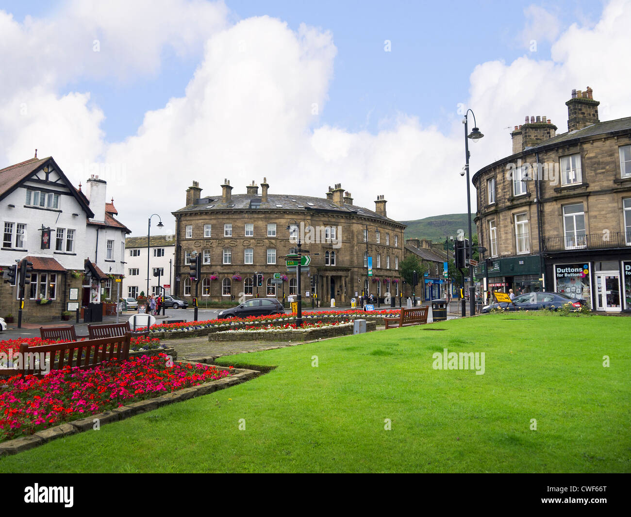 The town Centre in Ilkley in West Yorkshire England Stock Photo