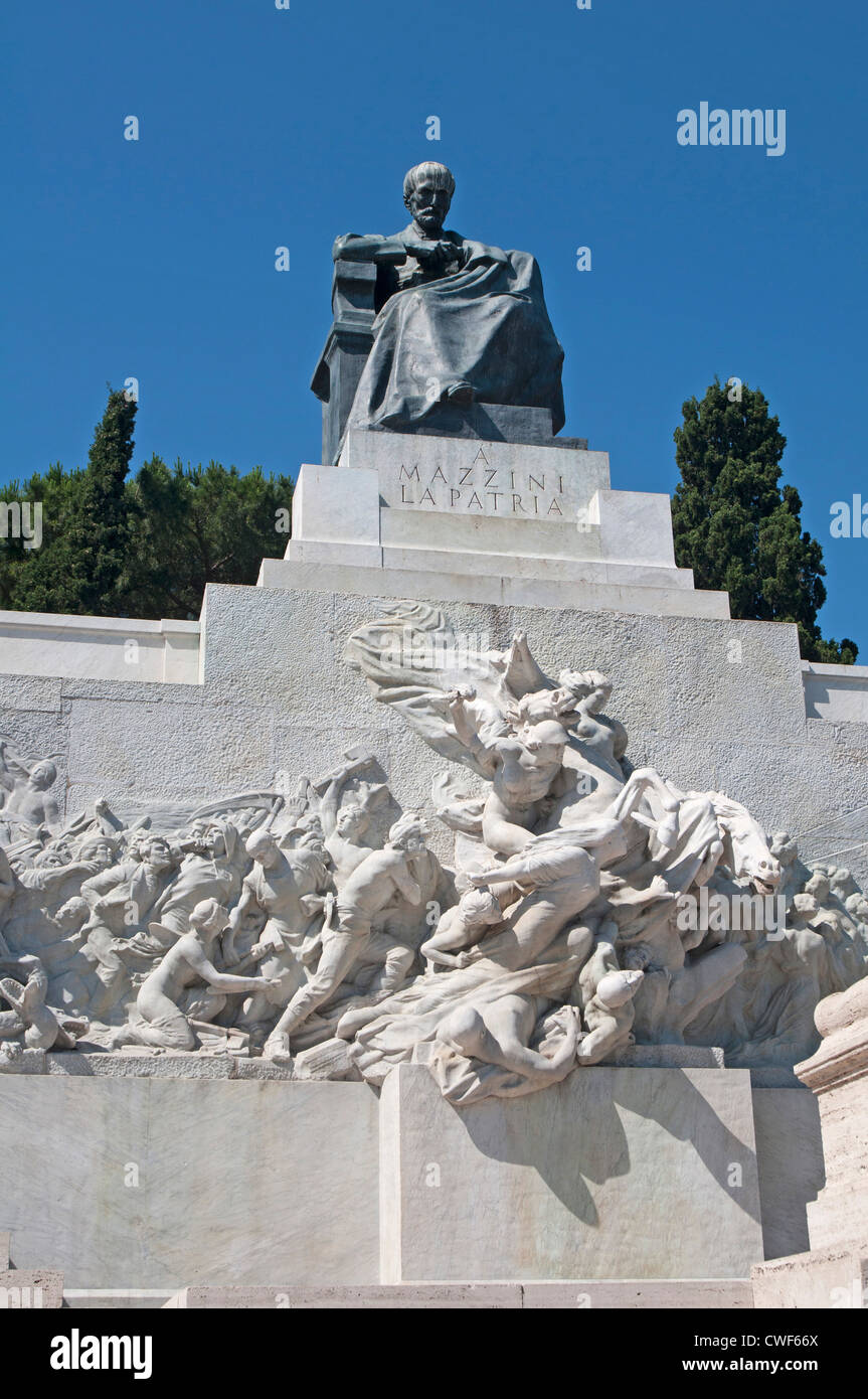 Statue of Giuseppe Mazzini Monument in Piazzale Ugo La Malfa, Rome Italy, Europe Stock Photo