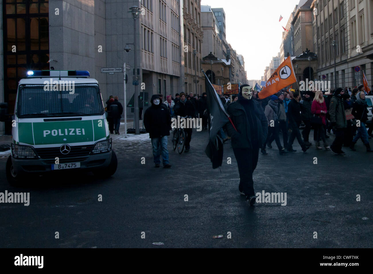 Anti Acta demonstration in Berlin. Stock Photo