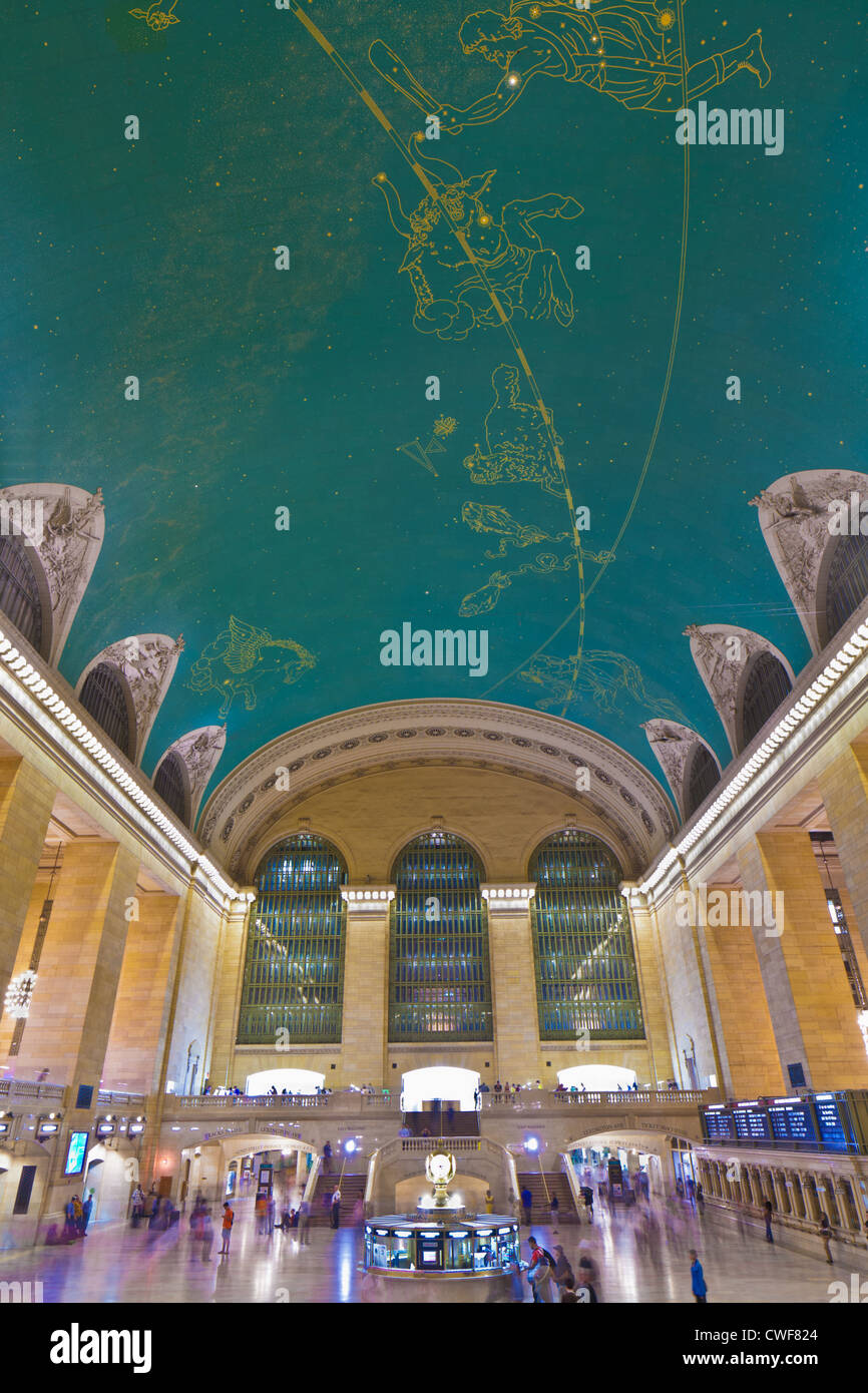 Main Concourse, astronomical ceiling, Grand Central Terminal aka Grand Central Station, New York City Stock Photo