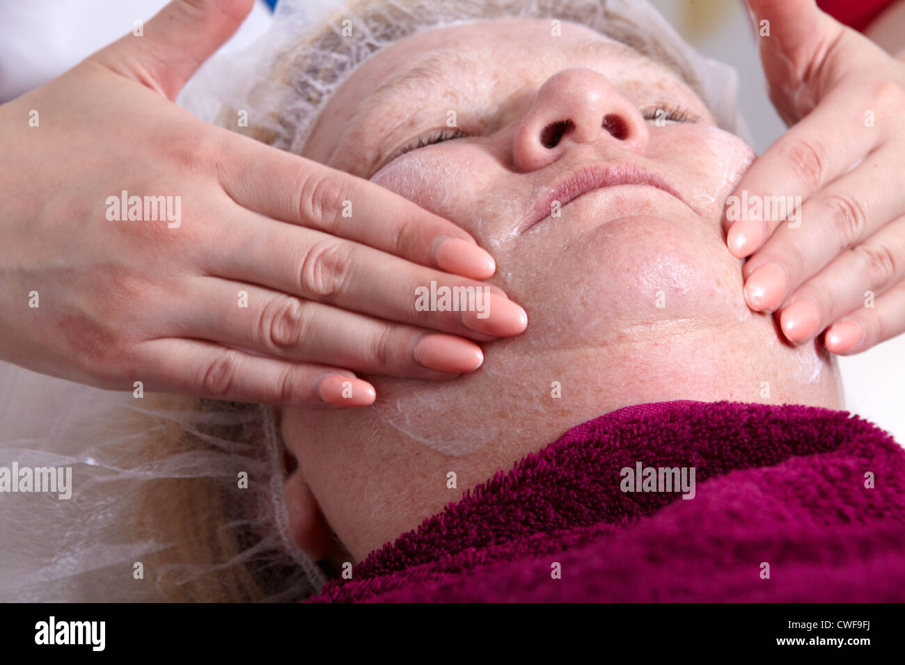 Woman peeling skin face hi-res stock photography and images - Alamy