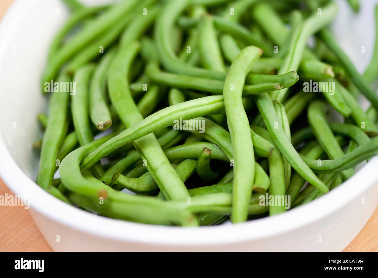 fresh green beans - small depth of focus Stock Photo