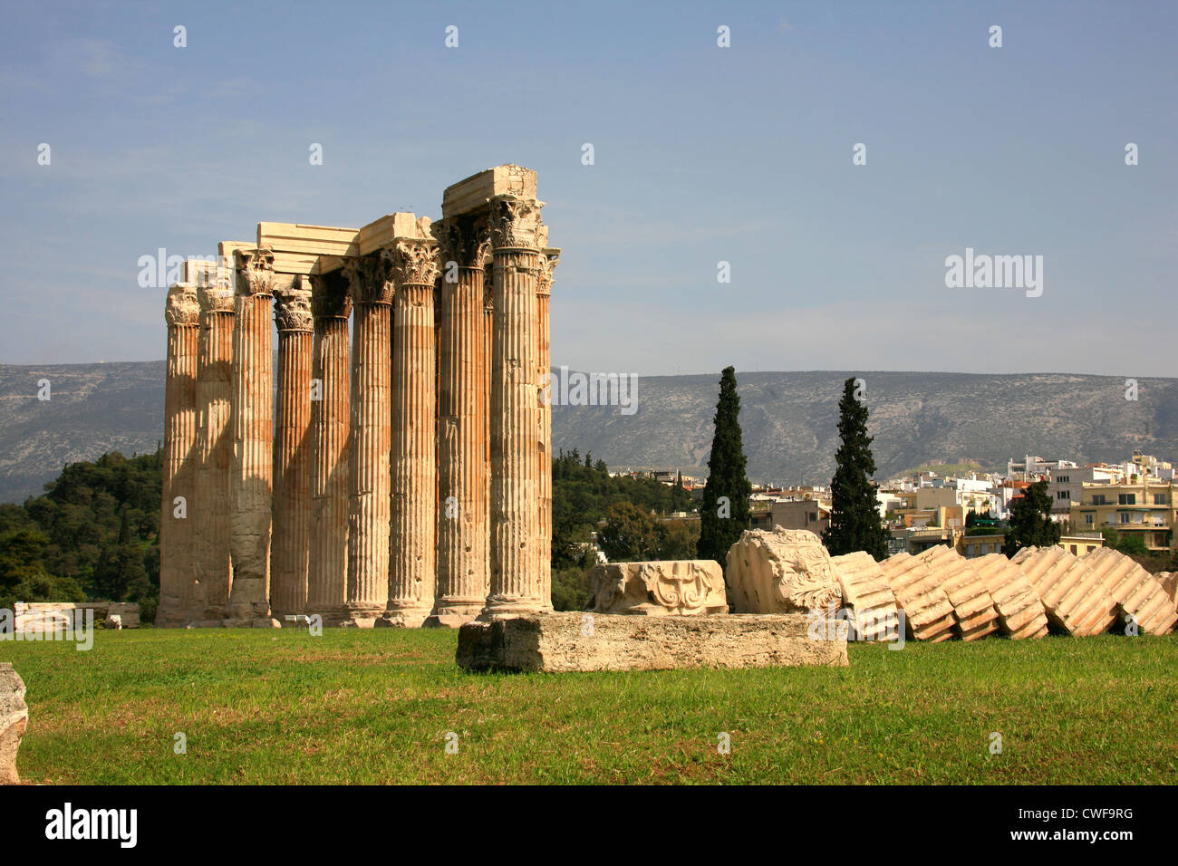 Greece, Athens,Zeus temple Stock Photo