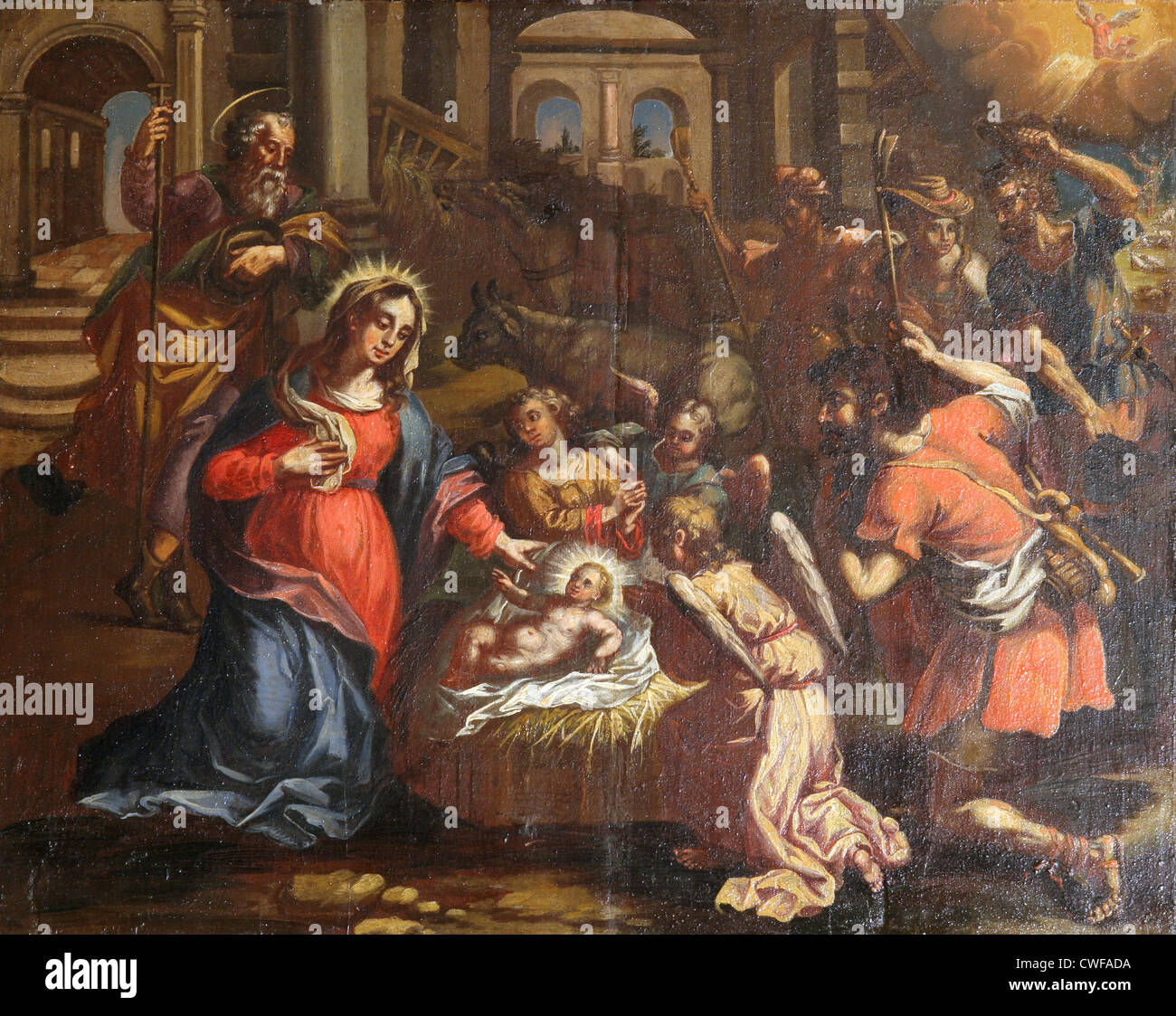 Nativity Scene, Adoration of the Shepherds Stock Photo Alamy