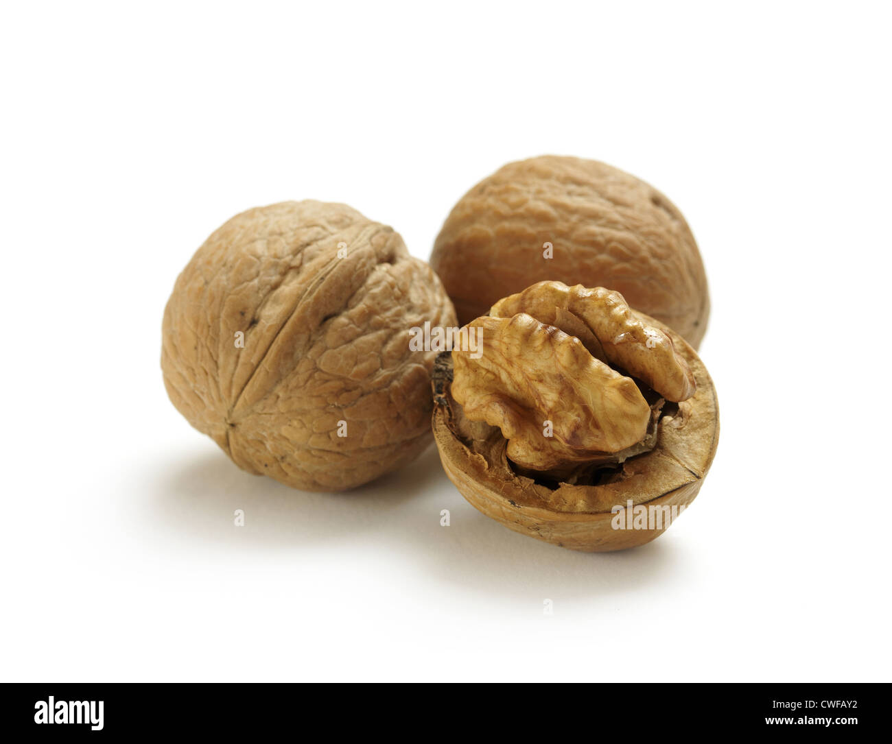 mature nuts on isolated white background Stock Photo
